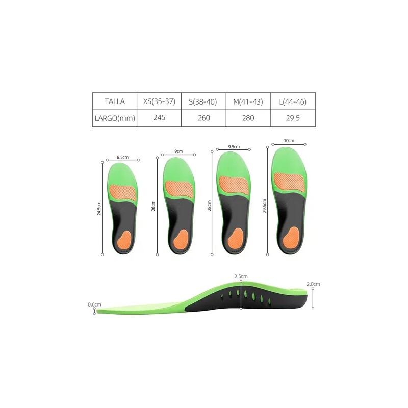 2pcs Plantillas Ortopedicas Para Fascitis Plantar Pie Plano