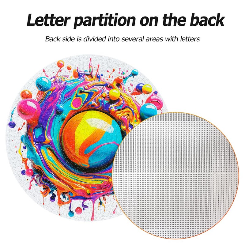 Bgraamiens Paint Splashes - 1000 Pieces Gradient Colorful Impossible Puzzle