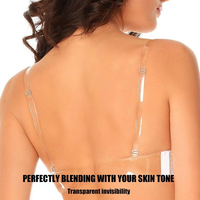 6 Pairs Invisible Transparent Bra Straps, Transparent Replacement Bra Straps,