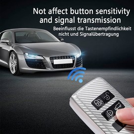 HIBEYO Smart Car Key Case Suitable for Land Rover Jaguar Protective Key Box Key Case Cover for Range Rover Sport Evoque Velar Keyless Carbon Fibre Pattern (Silver Carbon Fibre)