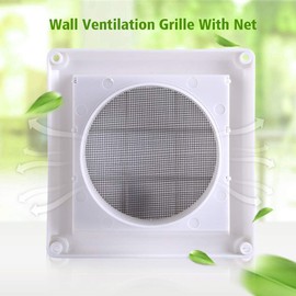 WPKD BLUEIY Air Vent Grille Cover, Plastic 3 Flaps Louvered Wall Duct Ventilation Grill with Net, Ducting Air Vent Inlet Outlet Duct Opening Vent Cover for HVAC Dryer(20 * 20cm)