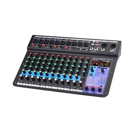 Dj Console Micfuns Stage Audio 12 Channel 48v Mixer With Usb Computer Bluetooth Built-In Digital Effect Mixer For Music Recording Studio Live Stage Yoube Tiktok