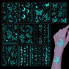 Gjinxi Butterfly Tattoos Temporary Glow in The Dark Tattoos for