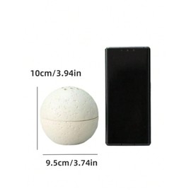 HUZHIBING 9 Holes Handmade Round Incense Resin Burner Holde, Minimalist Sphere Incense Frankincense Burner, Ravertine Incense Cone Holder for Yoga Meditation Spa Reading (White)