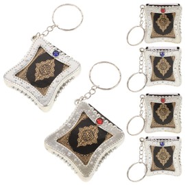 Operitacx 6pcs Mini Bible Keychains, Small Holy Bible Key Ring Christian Keychains Miniature Book Keyrings Holy Bible Religious Favor for Church Souvenir