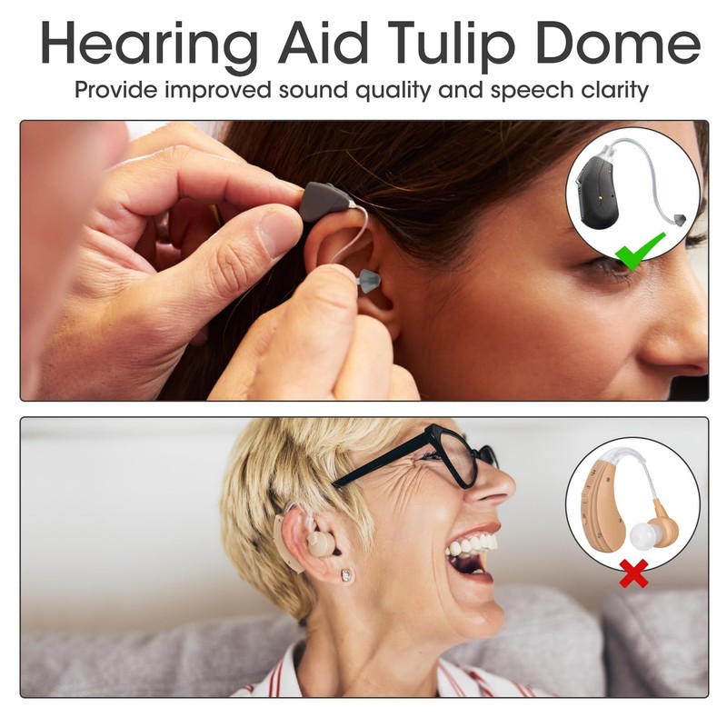 14 Pack Tulip Hearing Aid Domes Replacement Compatible with GN
