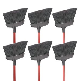 Libman Commercial 994 Commercial Angle Broom, Steel Handle, 54" Length, 13" Width, Black/Red (Pack of 6)