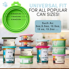 Cat Food Can Covers Lids - Universal Size Can Lid - Cat Food Top - Dog Food Can Covers Lids - Cat Food Lid Covers - Cat Can Lids - Silicone Can Cover - Can Cap - 3 Piece Set - Forest Ember