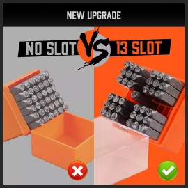 HORUSDY 37-Piece Number and Letter Stamp Set 1/4 (6mm) (A-Z & 0-9 + Stars) Punch Perf...