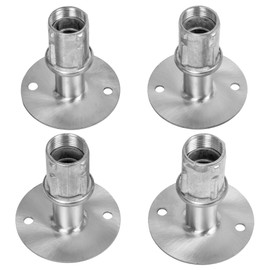 GSW FT-SP3 4 pcs Stainless Steel Adjustable Flanged Feet for 1-5/8" O.D Tubing, 3-1/2" Diameter Table Round Base for Restaurant Equipment