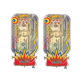 BILZ Money Puzzle for Cash, Gift Cards and Tickets - 2 Pack Money Maze - Perfect for Christmas Stocking Stuffers and Holiday Presents - Reusable Puzzle for Kids, Adults and All Ages - Cosmic Pinball