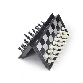KOKOSUN Travel Chess Set Magnetic Folding Chess Board, Black and White Pieces, Storage Convenient, Educational Toys/Gift for Kids and Adults (25x25cm)