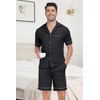 Sopesil Pyjamas for Men Cotton Shorts Sets Button Down Men's