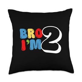 Bro I'm 2 Year Old Bruh It's My 2nd Birthday Kids Boy Gum Throw Pillow