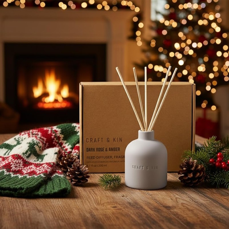 Craft & Kin Christmas Reed Diffuser for Home & Bathroom