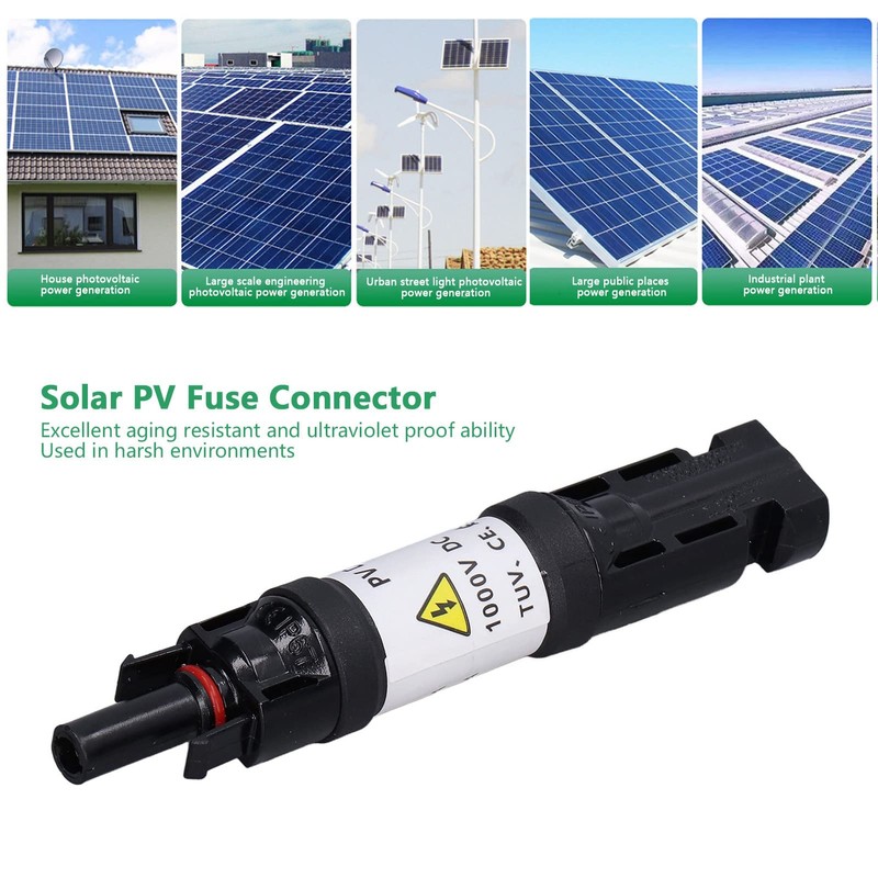 Solar Fuse Connector Eujgoov 1000V Waterproof Solar Fuse Holder Male