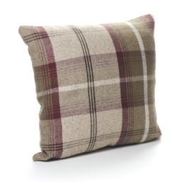 Cuthbert and Black Highland Mist Tartan 16n x 16n Cushion Cover in Burgundy