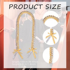 hhdatc Graduation Leis Class of 2025 Ribbon Lei Necklace Braided Necklaces gift for for Student Graduation Gifts Party Supplies（White Yellow）