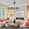 Senyshilon Black Chandelier, 6-Light Dining Room Light Fixture, Round Farmhouse