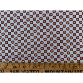 Vintage Cotton Fabric Floral Grey Background  by 1/2 Yard