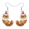 TIZURO Christmas Acrylic Fun Santa Hat Persian Cat Earrings Cartoon