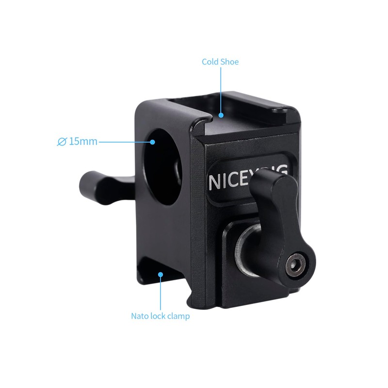 NICEYRIG Multifunctional NATO Clamp to 15mm Rod Clamp Cold Shoe