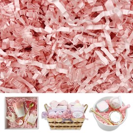 Light Pink Crinkle Cut Paper Shred Filler, 2 LB Basket Filler Shredded Paper, Confetti Stuffing for Basket Filling, Mother's Day, Birthdays, Weddings, DIY Gift Wrapping, Stuffer Party Supplies