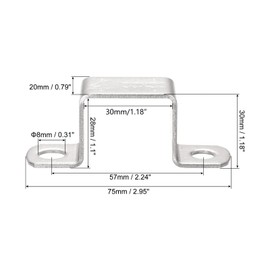 TOP-VIGOR 6Pcs U Shaped Connector Bracket 28 x 32mm 304 Stainless Steel for Door Closed Bar Holder Strut Channel and Fixing Tube Pipe Wire