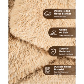 PJYuCien Large Dog Blanket - Premium Plush Reversible Throw, Fleece Sherpa Pet Blankets for Furniture, Sofa Bed Cover 60"x50", Extra Soft & Warm, Brown