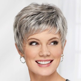 Paula Young Paula Young Casey WhisperLite Wig Short, Ultra-Chic Pixie Wig with Neat, Straight Layers/Multi-tonal Shades of Blonde, Silver, Brown, and Red