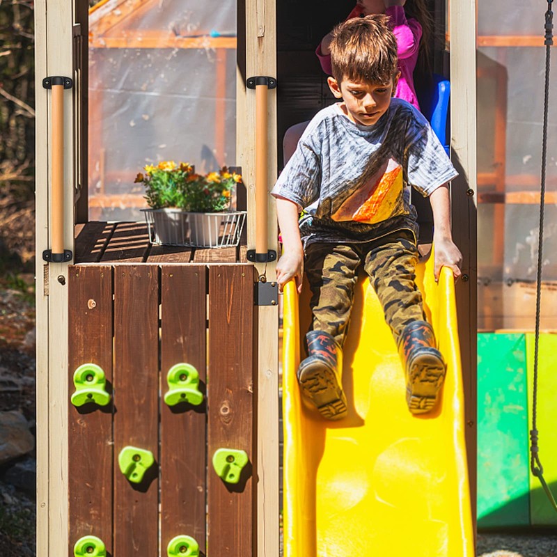 SELEWARE 17 inch Playground Safety Handle Wood Kids Playground Grab