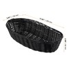 12 Pack Plastic Oval Basket, 12x6x2.36 Inch Black Wicker Bread