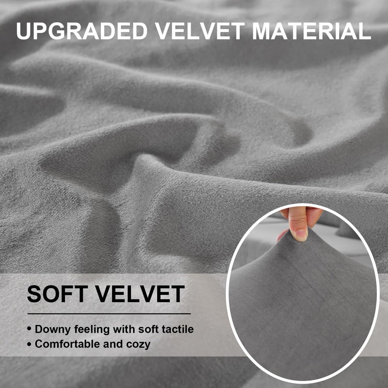 CYCMACO Velvet Seat Cushion Cover, Stretch Sofa Seat Cushion Cover,