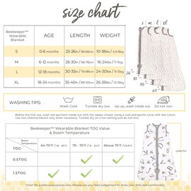 Burt's Bees Baby Beekeeper Wearable Blanket Winter, Organic Cotton Swaddle 0.5 or 1.5 TOG, Baby Infant Wearable Blanket & Essentials Shower Gift