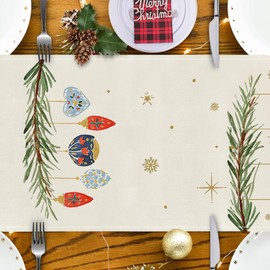 ARGOOFG - Cascanueces de acuarela de Navidad (blanco, 13 x 108 pulgadas)