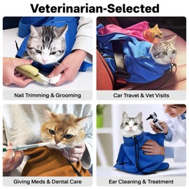 Amkune [Cozy Travel] Cat Carrier Pouch, Soft Sided Cat Sling Bag for Small Medium Cats, Carrying Sack, Restraint for Nail Trimming, Grooming,Caramel Small Upgrade