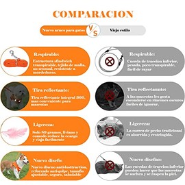 Arnés y correa para gatos, juego de arnés de chaleco suave ajustable a prueba de fugas con tiras reflectantes para gatos grandes, razas pequeñas,...  