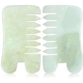 2Pcs Massage Guasha Jade Comb - Scraping Scalp and Birthing Tool for Labor Pain - Multifunctional Handheld Head Massage Tool for Caring, Relaxation and Birth