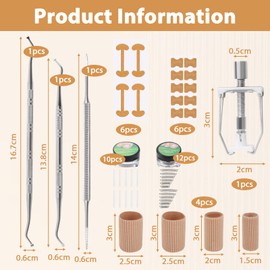 Ingrown Toenails Set, Nail Clip, Toenails, Toenail Correction, Nail Correction Clip, Reusable, Fits Various Needs, Suitable for Ingrown Nails