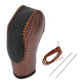 RATCHROLL Gear Shift Knob Cover for Ford Focus 2012-2018 Anti-Slip Stick Shifting Handle Protector Faux Leather 1 Pc Brown Carbon Fiber Black Brown