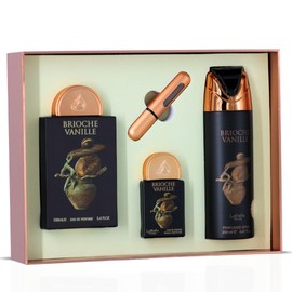Lattafa Pride Brioche Vanille 3-Piece Luxury Perfume Gift Set for Men & Women | Warm Gourmand Perfume with Floral & Woody Notes | Unisex, Long-Lasting Luxurious Scents (Gift Set)