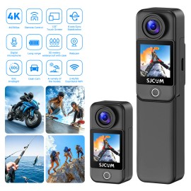 SJCAM C300 4K Action Sport Camera Dual Touch Screen Vlog Waterproof 6-Axis Gyro - Black C300