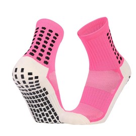 1/3/5/8 Pairs Men’s Soccer Socks Grip Socks Soccer Cushioned Non Slip Grip Sports Football Basketball Socks - Color: Pink, Quantities: 8 Pairs