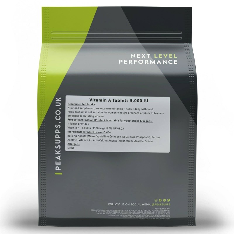 Vitamin A Tablets 5000 IU (1500mcg) - 30 Tablets