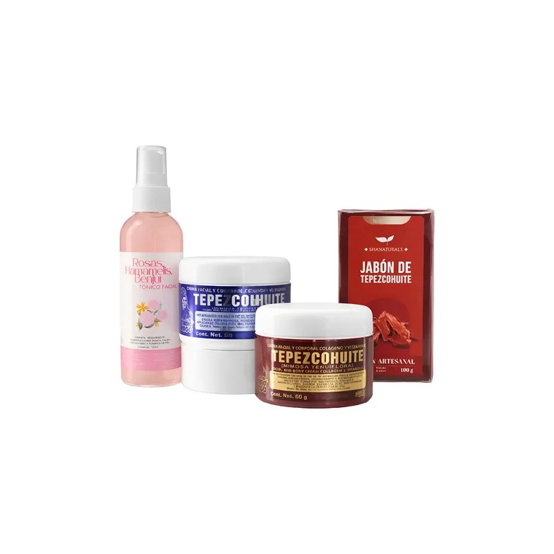 Kit Crema Tepezcohuite Dia Y Noche 60gr Agua De Rosas