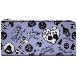 Nightmare Before Christmas Jack and Sally Forever Purse Clutch Coin Pocket & Card Holder, Purple
