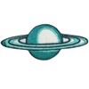 Patch Parlor Planet Applique Patch - Saturn Space Embroidered Badge 3-1/8" (Iron on)