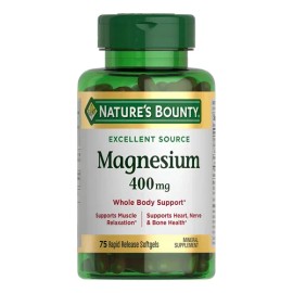 Magnesio 400mg 75 Softgels  Magnesium Supplement, High Potency                                                                                        