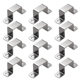 NNNJunhua Senfei Heavy Duty Bar Security Holder Bracket U Shaped Connector Bracket for Door Closed Bar Holder Strut Channel 12 Pieces (L)