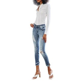 Kancan Women's Mid Rise Ankle Skinny Jeans - KC6204M